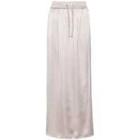 Fuste Beige Long Skirt With Elastic Waist In Stretch Tech Fabric Woman Femei