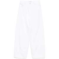 Blugi 'Bethany' White Jeans With Logo Patch On The Back In Cotton And Linen Blend Woman Femei
