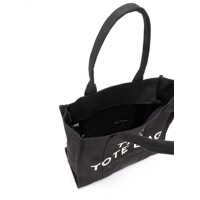 Genti de umar Marc Jacobs Dama - Genti de umar Marc Jacobs The Large Tote Black Tote Bag With Contrasting Logo Print In Cotton Black Woman Black Femei (BM 18107292) - B-mall.ro
