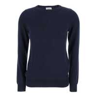 Pulovere Blue Sweater With Round Neck In Cashmere Woman Femei