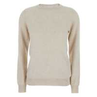 Pulovere Beige Sweater With Round Neck In Cashmere Woman Femei