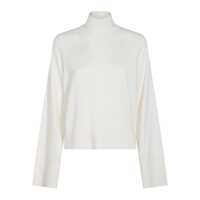 Pulovere White Sweater With High Neck And Monil Detail On The Rear In Cashmere Woman Femei