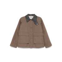Geci Grey Jacket With Classic Collar With Snap Buttons In Cotton Blend Woman Femei