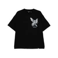 Tricouri 'Elegance Unicorn' Black Crewneck T-Shirt With Logo Print On The Front And Maxi Print On The Rear In Cotton Man Barbati