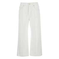 Blugi White Jeans With Wide Leg And Monil Detail On The Rear In Denim Woman Femei