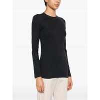 Tricouri Brunello Cucinelli Dama - Tricouri Brunello Cucinelli Grey Crewneck T-Shirt With Monil Detail On The Collar And Rear Cut-Out In Cotton Stretch Woman GREY Femei (BM 18107775) - B-mall.ro