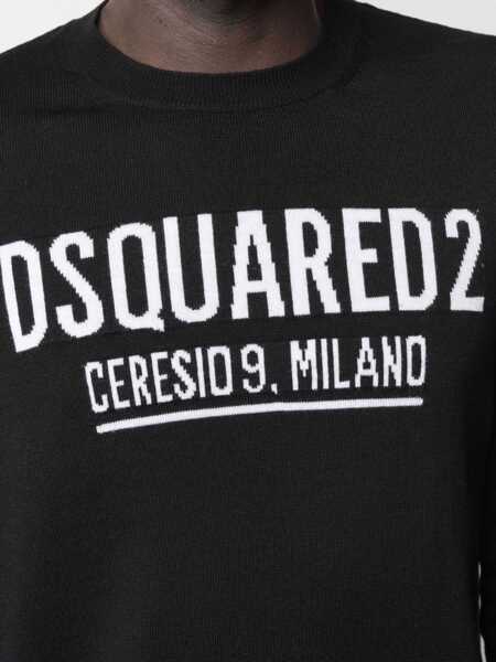 Pulovere DSQUARED2 DSQUARED2 Virgin Wool Crew-Neck Sweater Black Barbati (BM 18108519) 5