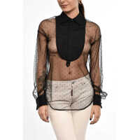 Bluze Rhinestone Sheer Blouse Femei