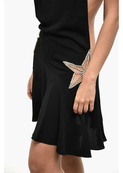 Rochii scurte DSQUARED2 Silk Blend Mini Dress With Jewels And Cut -Out Detail Black Femei (BM 18109978) 3