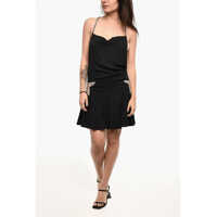 Rochii scurte Silk Blend Mini Dress With Jewels And Cut -Out Detail Femei