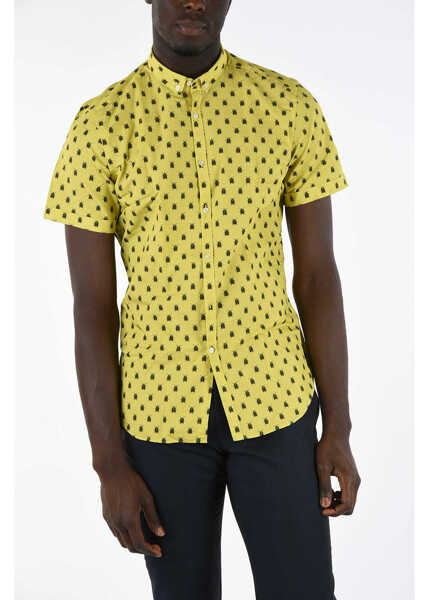 Camasi casual CORNELIANI Cc Collection Short-Sleeved Scarab Shirt With Button-Down Co White Barbati (BM 18109993) 3