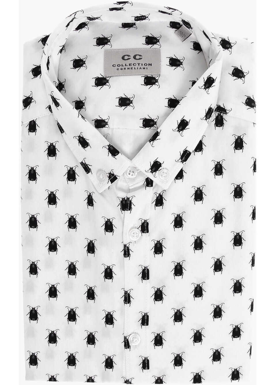 Camasi casual CORNELIANI Cc Collection Short-Sleeved Scarab Shirt With Button-Down Co White Barbati (BM 18109993) 1