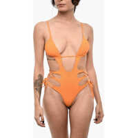 Costume de baie intregi Solid Color One Piece Swimsuit With Cut-Out Details Femei
