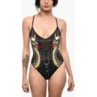 Costume de baie intregi Open Back Printed One Piece Swimsuit Femei