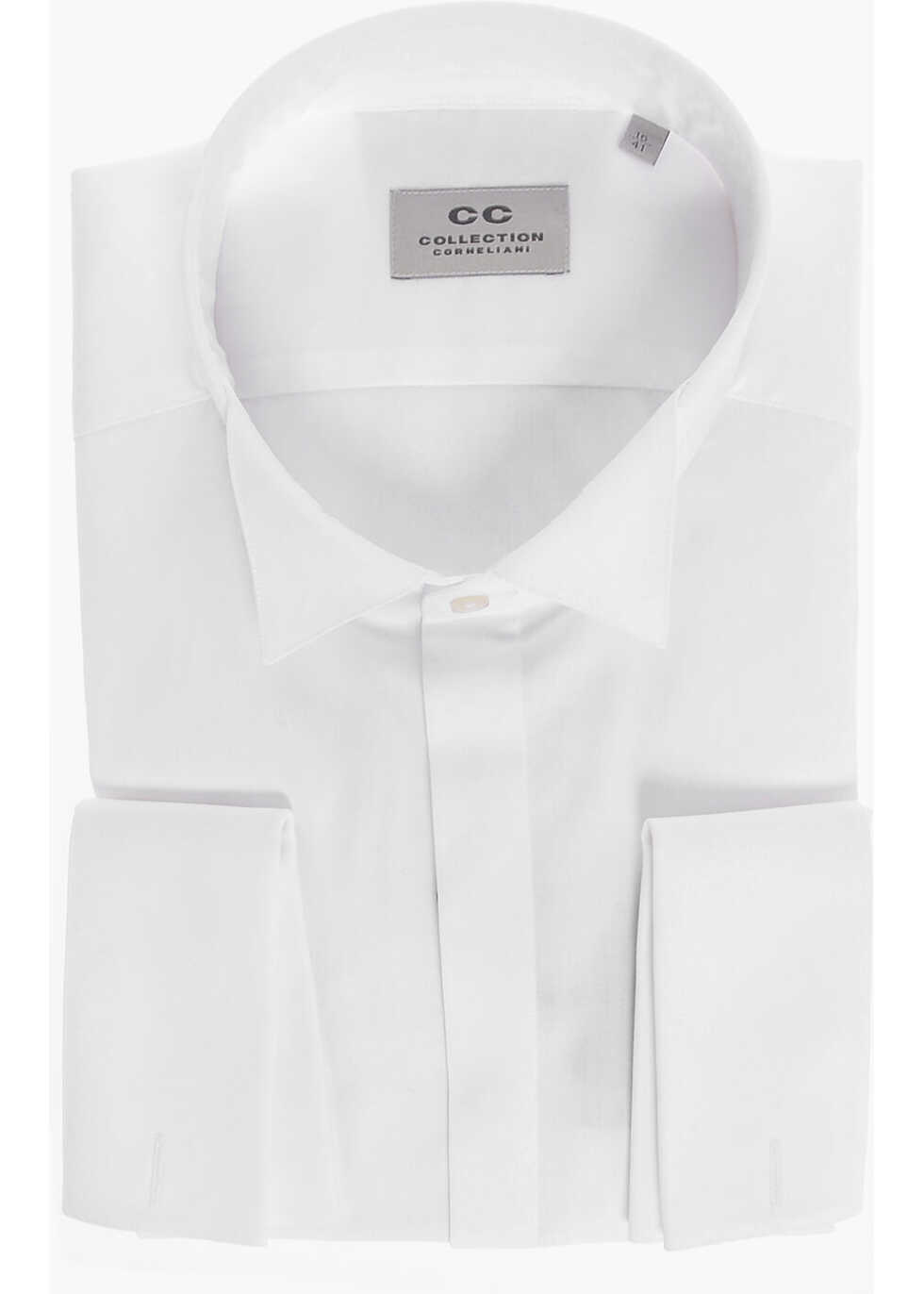 Camasi elegante CORNELIANI Cc Collection Wing-Tip Shirt With Concealed Closure White Barbati (BM 18110110) 1