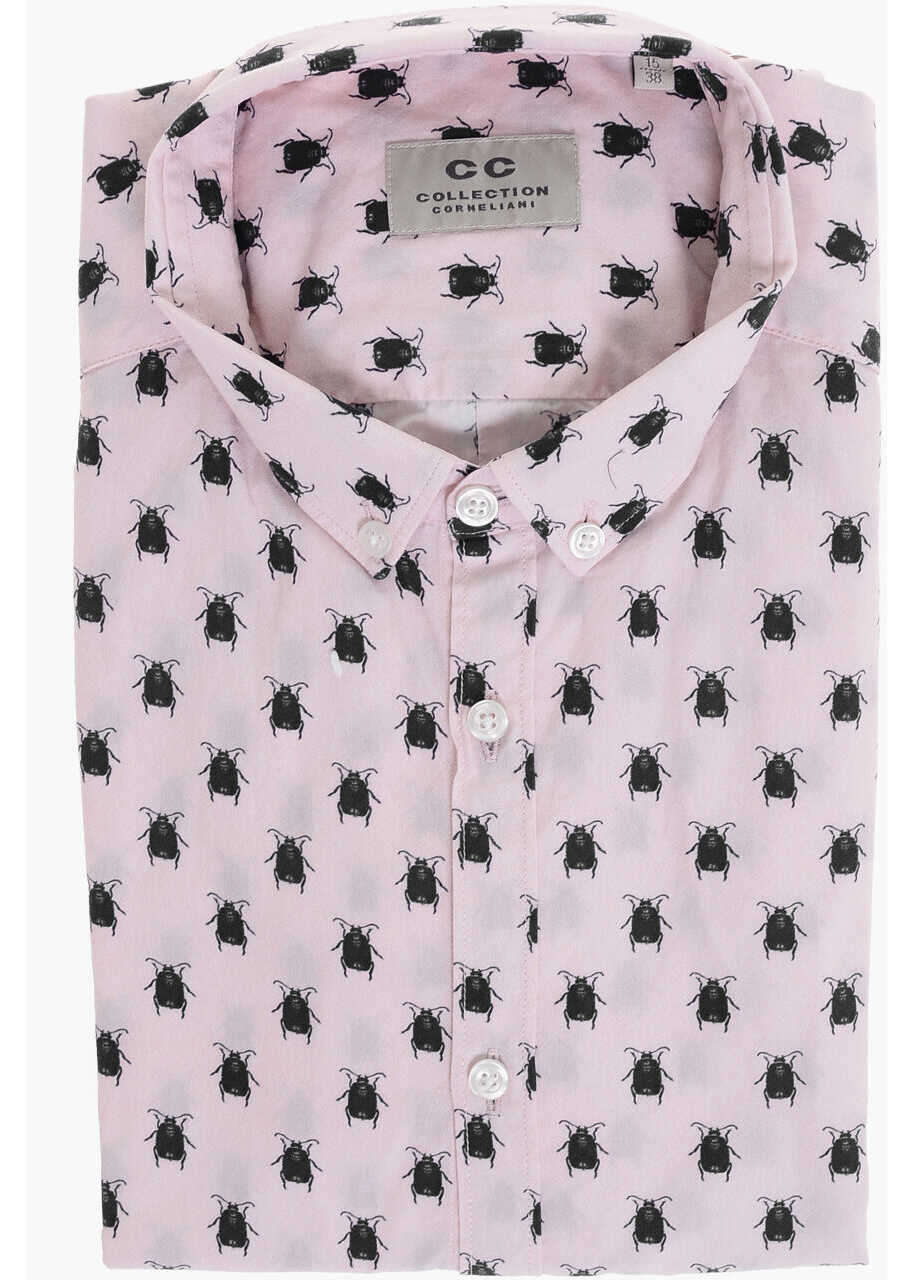 Camasi casual CORNELIANI Cc Collection Short-Sleeved Scarab Shirt With Button-Down Co Pink Barbati (BM 18110131) 1
