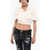 DSQUARED2 Cropped Cotton Stretch Blouse White