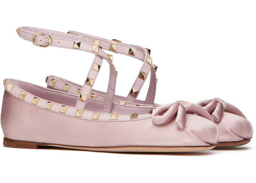 Balerini Valentino Garavani Satin Rockstud Ballerina LILAC Femei (BM 18110290) 2