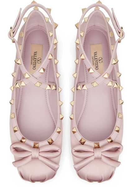Balerini Valentino Garavani Satin Rockstud Ballerina LILAC Femei (BM 18110290) 4
