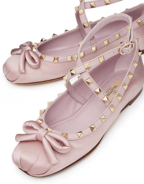 Balerini Valentino Garavani Satin Rockstud Ballerina LILAC Femei (BM 18110290) 5