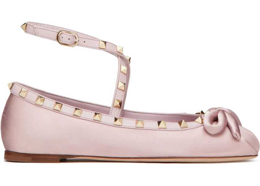 Balerini Valentino Garavani Satin Rockstud Ballerina LILAC Femei (BM 18110290) 1