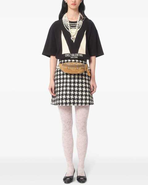 Tricouri Valentino Garavani Chez Valentino Print T-Shirt BLACK Femei (BM 18110356) 2