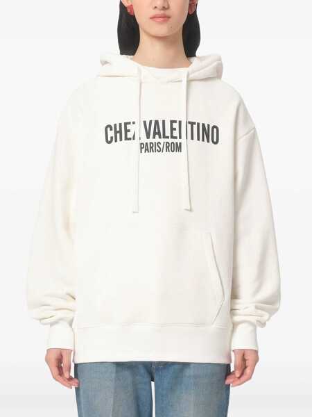 Bluze de trening Valentino Garavani Cotton Hoodie With Print IVORY Femei (BM 18110374) 3