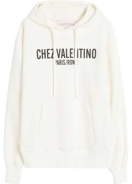Bluze de trening Valentino Garavani Cotton Hoodie With Print IVORY Femei (BM 18110374) 1