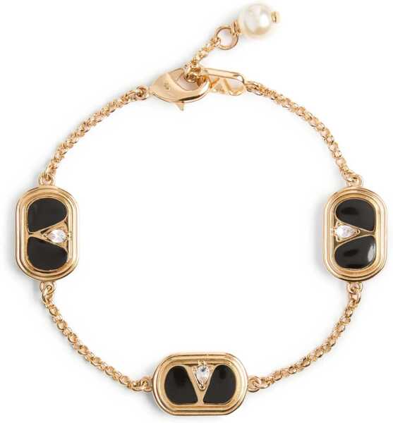 Bratari Valentino Garavani Metal, Enamel, Crystal And Swarovski Pearl Ovalette Bracelet GOLD Femei (BM 18110419) 1