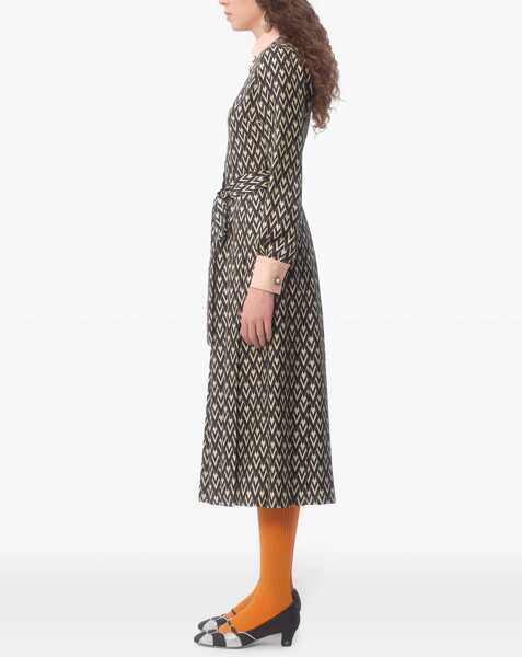 Rochii casual Valentino Garavani Toute La V Twill Midi Dress MULTICOLOUR Femei (BM 18110434) 5