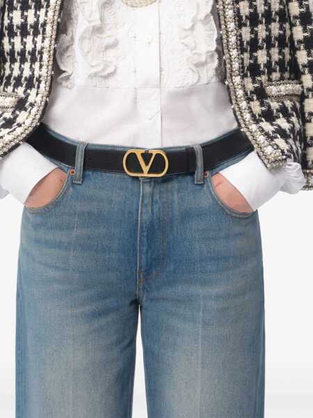 Curele Valentino Garavani Vlogo Signature Belt BLACK Femei (BM 18110440) 4