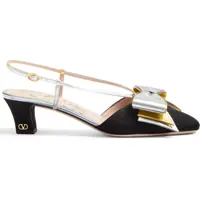 Pantofi cu toc 45Mm Moiré Fabric Bowow Slingback Décolleté Femei