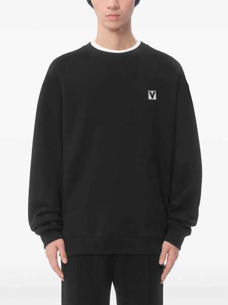 Bluze de trening Valentino Garavani Cotton Crewneck Sweatshirt With Chez Valentino Patch BLACK Barbati (BM 18110458) 3