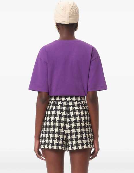 Tricouri Valentino Garavani Chez Valentino Print T-Shirt PURPLE Femei (BM 18110464) 4