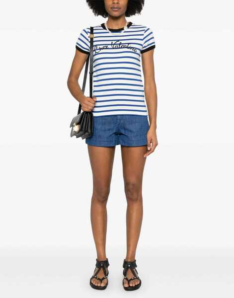 Tricouri Valentino Garavani Striped Cotton Jersey T-Shirt BLUE Femei (BM 18110467) 2