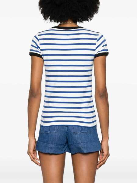 Tricouri Valentino Garavani Striped Cotton Jersey T-Shirt BLUE Femei (BM 18110467) 4