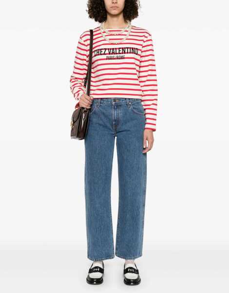 Tricouri Valentino Garavani Cotton Long Sleeve T-Shirt With Print RED Femei (BM 18110536) 2