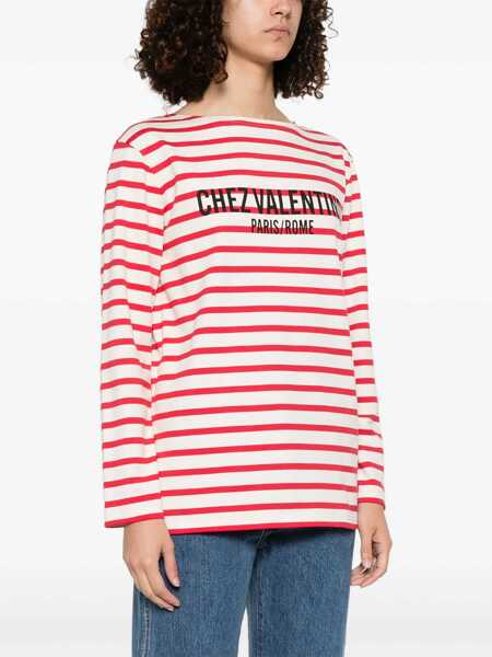 Tricouri Valentino Garavani Cotton Long Sleeve T-Shirt With Print RED Femei (BM 18110536) 3