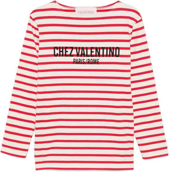 Tricouri Valentino Garavani Cotton Long Sleeve T-Shirt With Print RED Femei (BM 18110536) 1