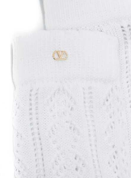 Sosete Valentino Garavani Perforated Cotton Socks With Vlogo WHITE Femei (BM 18110557) 2