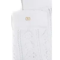 Imbracaminte Valentino Garavani Dama - Sosete Valentino Garavani Perforated Cotton Socks With Vlogo WHITE Femei (BM 18110557) - B-mall.ro