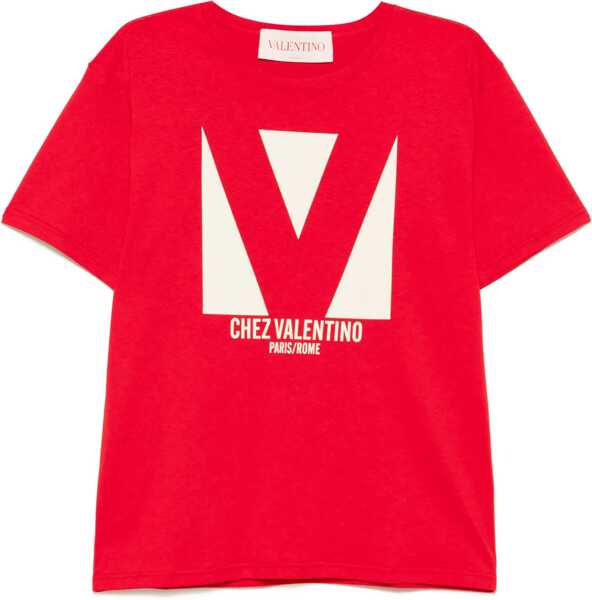 Tricouri Valentino Garavani Chez Valentino Print T-Shirt RED Femei (BM 18110593) 1