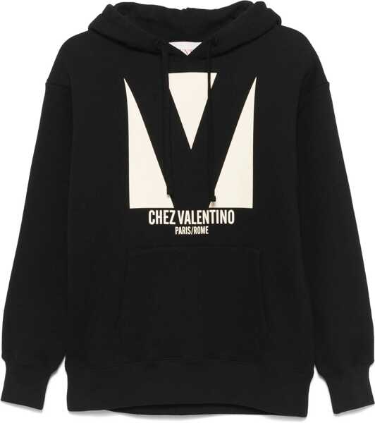 Bluze de trening Valentino Garavani Cotton Hoodie With Print BLACK Femei (BM 18110626) 1