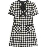 Rochii casual Embroidered Damier Light Tweed Short Dress Femei