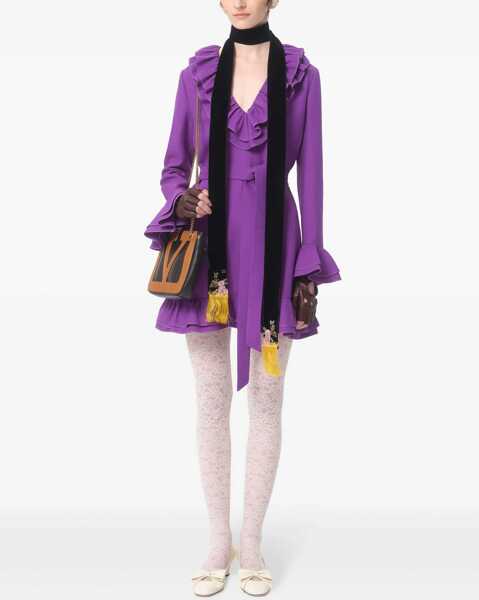 Rochii casual Valentino Garavani Crepe Couture Short Dress PURPLE Femei (BM 18110632) 2