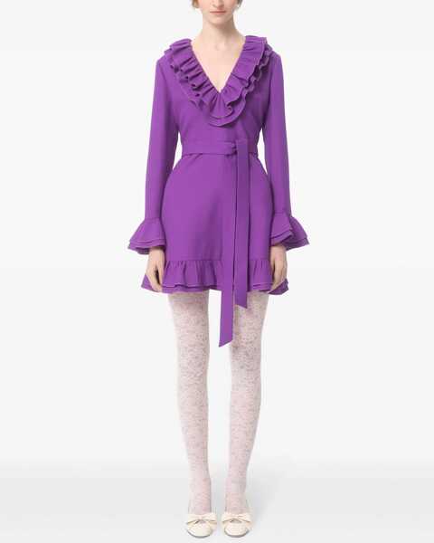 Rochii casual Valentino Garavani Crepe Couture Short Dress PURPLE Femei (BM 18110632) 3