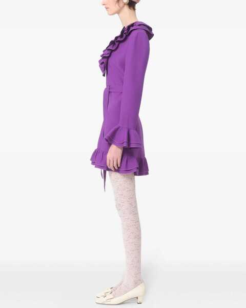 Rochii casual Valentino Garavani Crepe Couture Short Dress PURPLE Femei (BM 18110632) 4