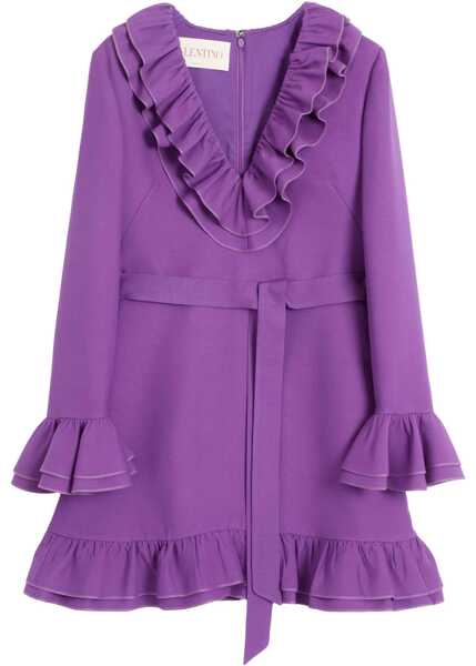 Rochii casual Valentino Garavani Crepe Couture Short Dress PURPLE Femei (BM 18110632) 1