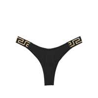 Costume de baie Black Bikini Bottoms With Greca Motif Detail And High Cut In Tech Fabric Stretch Woman Femei
