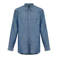 Camasi Emporio Armani Logo Cotton Shirt Barbati